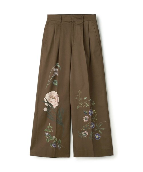 コットンツイル フラワープリント2タックワイドパンツ（その他パンツ
