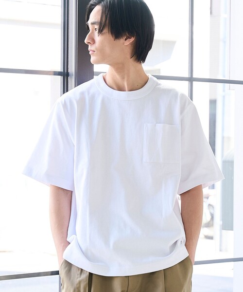 coen(コーエン)の「RepurヘビーコットンポケットTシャツ【抗菌性 / 消臭性 / インフルエンサー紹介アイテム】(Tシャツ/カットソー・メンズ・ブラック/ダークグリーン/ネイビー/ホワイト/ピンク・S/M/L/XL)」の1枚目の写真