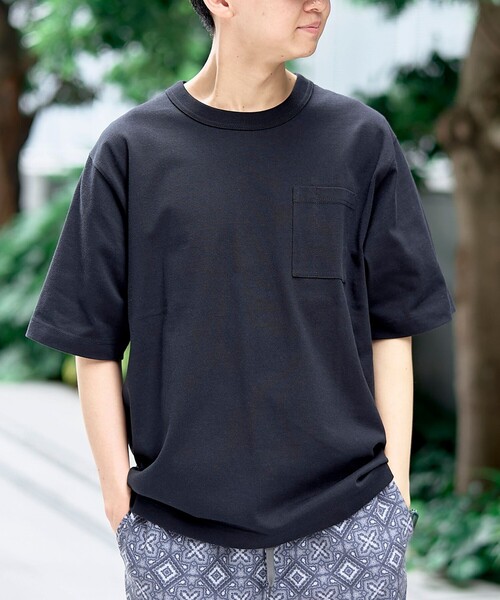 coen(コーエン)の「RepurヘビーコットンポケットTシャツ【抗菌性 / 消臭性 / インフルエンサー紹介アイテム】(Tシャツ/カットソー・メンズ・ブラック/ダークグリーン/ネイビー/ホワイト/ピンク・S/M/L/XL)」の2枚目の写真