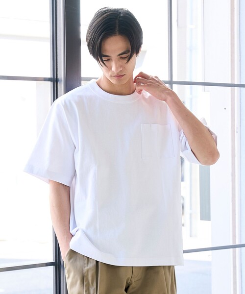 coen(コーエン)の「RepurヘビーコットンポケットTシャツ【抗菌性 / 消臭性 / インフルエンサー紹介アイテム】(Tシャツ/カットソー・メンズ・ブラック/ダークグリーン/ネイビー/ホワイト/ピンク・S/M/L/XL)」の8枚目の写真