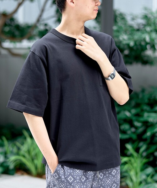 coen(コーエン)の「RepurヘビーコットンポケットTシャツ【抗菌性 / 消臭性 / インフルエンサー紹介アイテム】(Tシャツ/カットソー・メンズ・ブラック/ダークグリーン/ネイビー/ホワイト/ピンク・S/M/L/XL)」の15枚目の写真