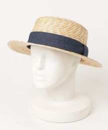 FUNALIVE | 細ストローカンカン帽 【デニム巻】(ハット)