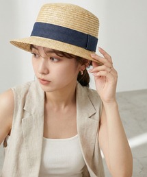 FUNALIVE | 細ストローカンカン帽 【デニム巻】(ハット)