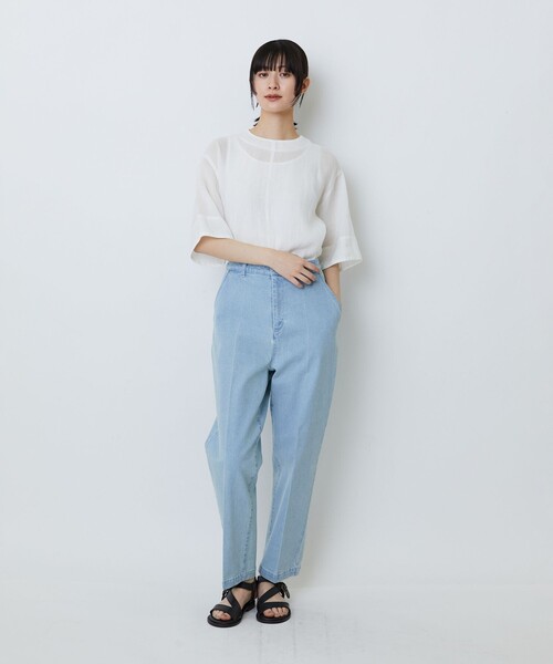 LOISIR(ロワズィール)の「ストレッチデニムスリムトラウザー(デニムパンツ・レディース・ライトインディゴブルー/インディゴブルー・36/38/40)」の13枚目の写真