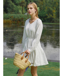 LANGNLU（ラングアンドルー）の「BERGAMO Cotton Dress (Bergamo)_IVORY（ワンピース）」