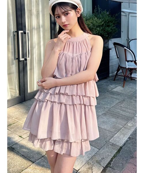 RESEXXY(リゼクシー)の「アメスリラッフルチュニック【セットアップ着用可能】(シャツ/ブラウス・レディース・ピンク/ブラック/アイボリー・FREE)」の1枚目の写真