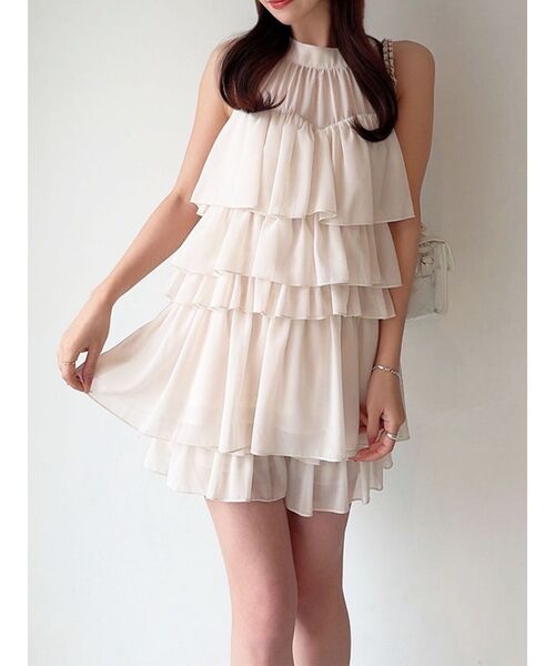 RESEXXY(リゼクシー)の「アメスリラッフルチュニック【セットアップ着用可能】(シャツ/ブラウス・レディース・ピンク/ブラック/アイボリー・FREE)」の2枚目の写真