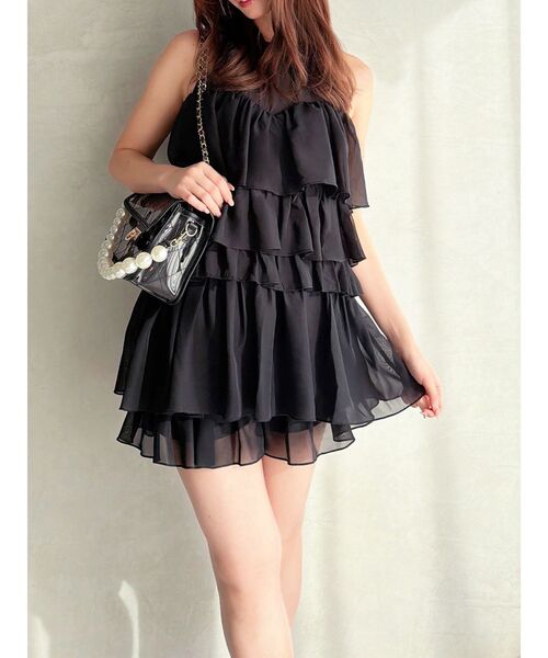 RESEXXY(リゼクシー)の「アメスリラッフルチュニック【セットアップ着用可能】(シャツ/ブラウス・レディース・ピンク/ブラック/アイボリー・FREE)」の3枚目の写真