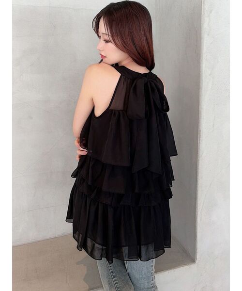 RESEXXY(リゼクシー)の「アメスリラッフルチュニック【セットアップ着用可能】(シャツ/ブラウス・レディース・ピンク/ブラック/アイボリー・FREE)」の5枚目の写真