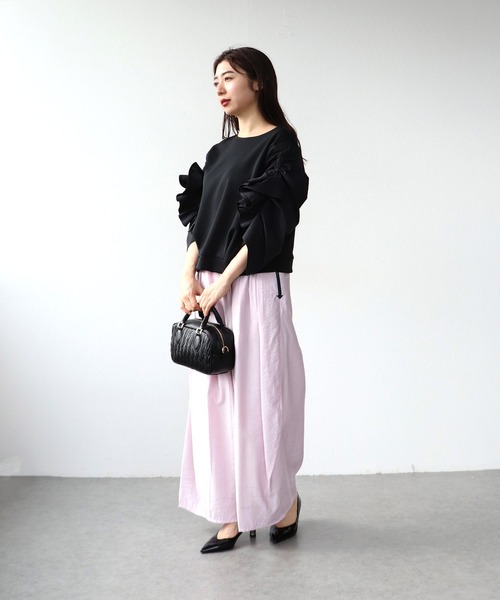 Cepica（セピカ）の「【MARECHAL TERRE / マルシャルテル】RUFFLE SLEEVE TOPS（Tシャツ/カットソー・レディース・オフホワイト/ブラック・FREE）」の11枚目の写真