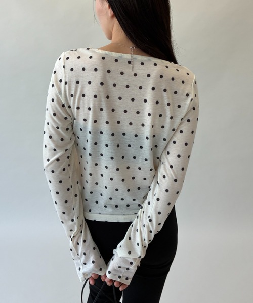 FUULLY STUDIO(フーリィーステューディオ)の「シアードットクルーネックロングTEE(Tシャツ/カットソー・レディース・ブラック/オフホワイト/グレー/ブラウン・FREE)」の17枚目の写真