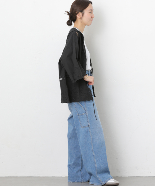 JOURNAL STANDARD relume(ジャーナルスタンダード レリューム)の「スクエアエンブロイダリーフラットカラーブラウス(シャツ/ブラウス・レディース・ブラック/ホワイト・FREE)」の6枚目の写真