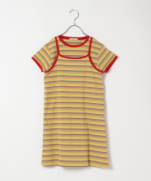 BAYFLOW（ベイフロー）の「[Tシャツ＋ワンピSET(3way)]ボーダーコンビキャミワンピ(KIDS)（ワンピース・キッズ・ネイビー系/イエロー系・110cm/150cm/130cm）」の9枚目の写真