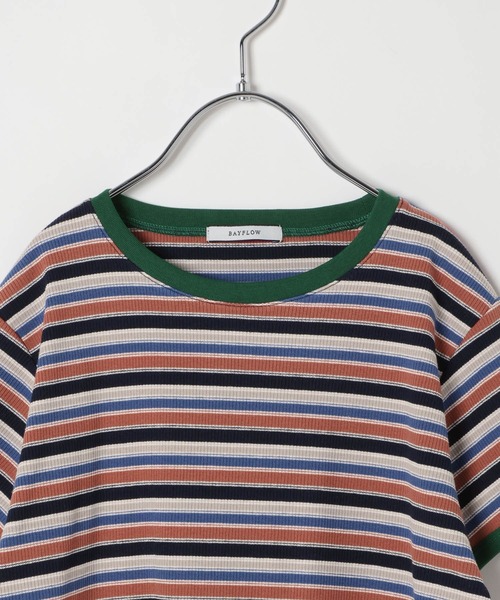 BAYFLOW（ベイフロー）の「[Tシャツ＋ワンピSET(3way)]ボーダーコンビキャミワンピ(KIDS)（ワンピース・キッズ・ネイビー系/イエロー系・110cm/150cm/130cm）」の12枚目の写真
