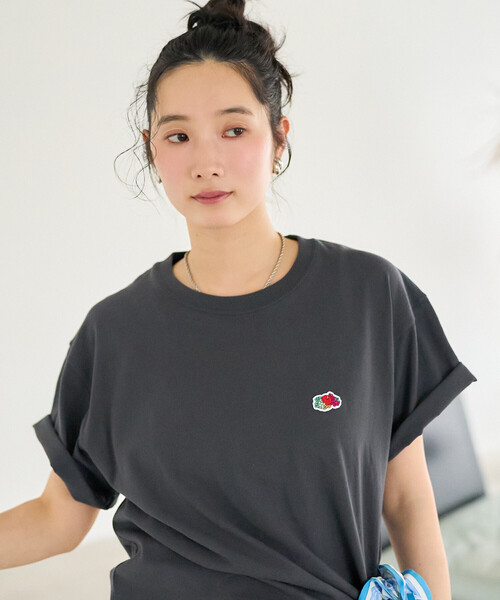 FREAK'S STORE(フリークスストア)の「FRUIT OF THE LOOM × FREAK'S STORE/フルーツオブザルーム 別注 シトロンプリント ビッグTシルエットTシャツ(Tシャツ/カットソー・レディース・ナチュラル/ライトグレー/ブラック・フリ-)」の12枚目の写真
