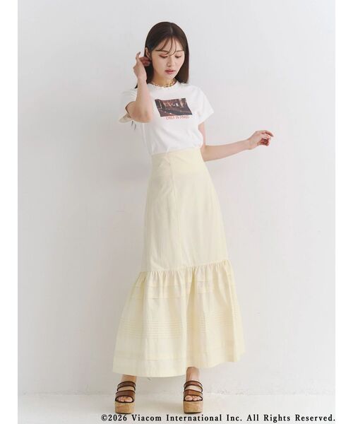 MERCURYDUO（マーキュリーデュオ）の「タックティアードスカート（スカート・レディース・オフホワイト/イエロー・MEDIUM/SMALL）」の18枚目の写真