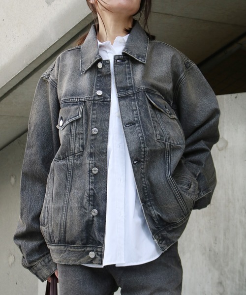 Scrap Book(スクラップブック)の「【HOPE】BOLD DENIM JACKT(デニムジャケット・レディース・ブラック・36)」の1枚目の写真