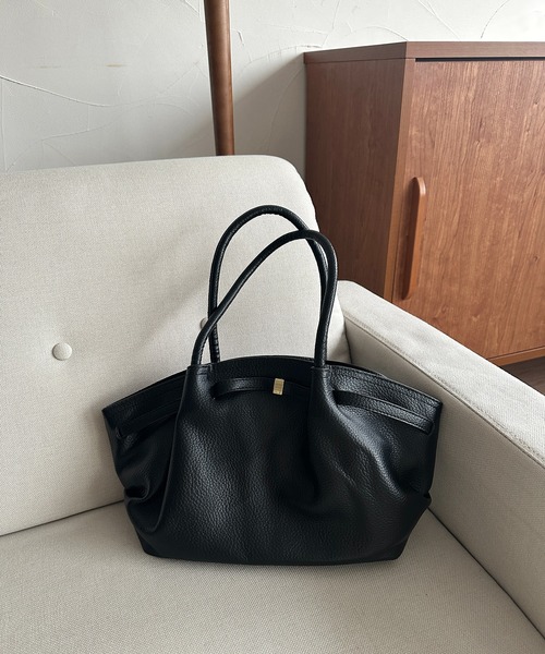 apres jour clair(アプレジュールクレア)の「【apres jour clair】フェイクレザートートバッグ(ハンドバッグ・レディース・ブラック/ダークブラウン・FREE)」の5枚目の写真