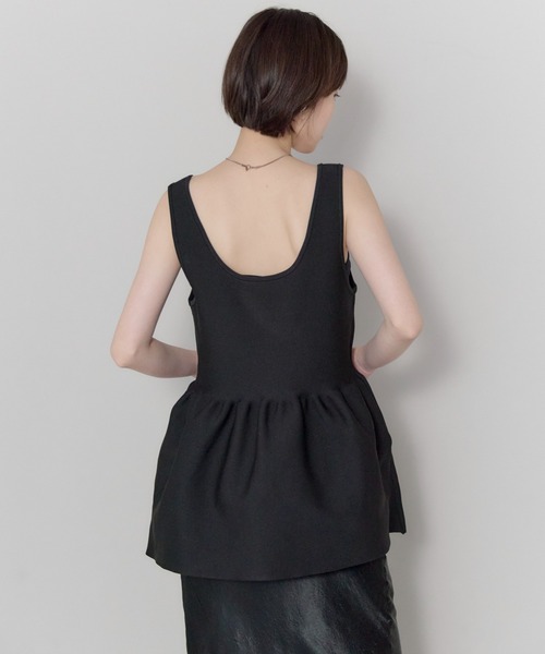 leimn（レイムン）の「2WAYペプラムVネックニット（タンクトップ・レディース・レッド/ブラック・FREE）」の8枚目の写真