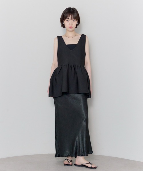 leimn（レイムン）の「2WAYペプラムVネックニット（タンクトップ・レディース・レッド/ブラック・FREE）」の10枚目の写真