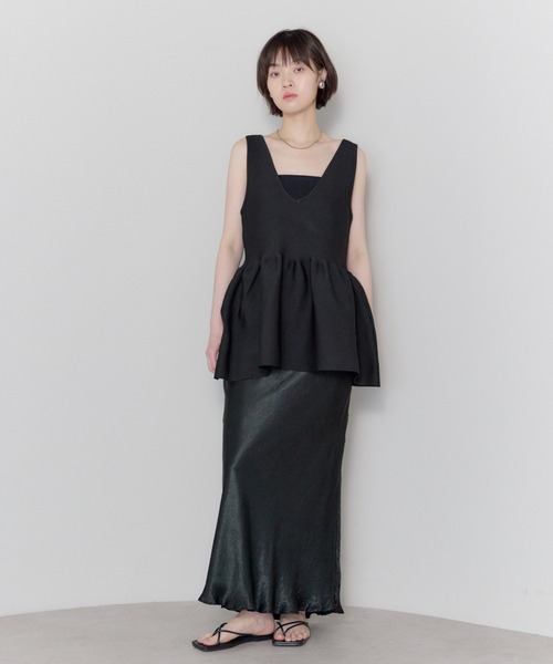 leimn（レイムン）の「2WAYペプラムVネックニット（タンクトップ・レディース・レッド/ブラック・FREE）」の11枚目の写真