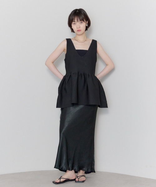 leimn（レイムン）の「2WAYペプラムVネックニット（タンクトップ・レディース・レッド/ブラック・FREE）」の12枚目の写真