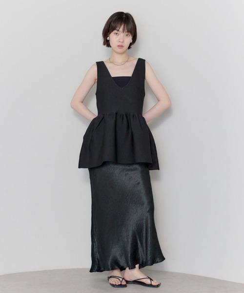 leimn（レイムン）の「2WAYペプラムVネックニット（タンクトップ・レディース・レッド/ブラック・FREE）」の13枚目の写真