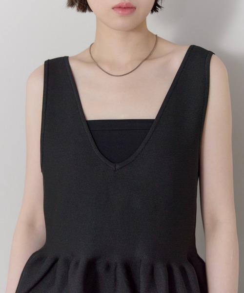 leimn（レイムン）の「2WAYペプラムVネックニット（タンクトップ・レディース・レッド/ブラック・FREE）」の18枚目の写真
