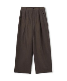 リネンキュプラシルクコンパクト タックパンツ
