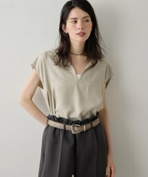 【Drawing Numbers】フェイクリネンフレンチスキッパーブラウス