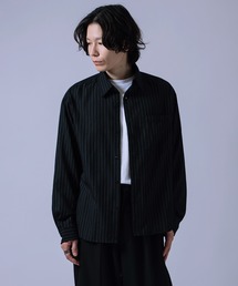 ルーズフィット 先染め 長袖シャツ