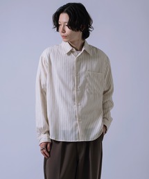 ルーズフィット 先染め 長袖シャツ