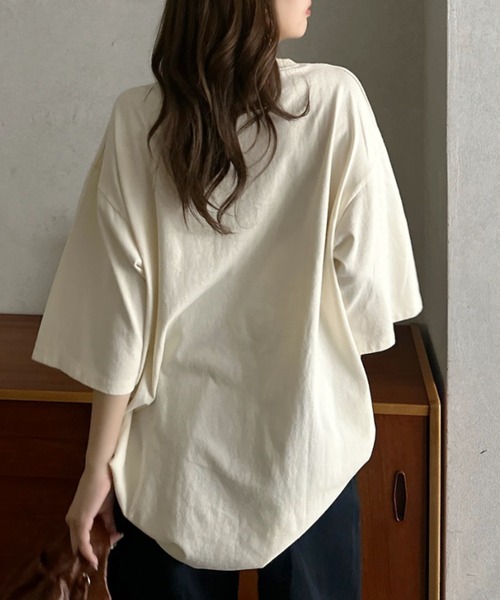 Eclat one（エクラワン）の「【Eclat one】 ヴィンテージライク USA フラッグ BIG Tシャツ（Tシャツ/カットソー・レディース・チャコール/ネイビー/アイボリー・FREE）」の18枚目の写真