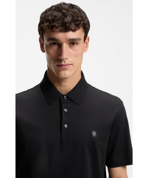 BOSS(ボス)の「シルケットコットン ポロシャツ Double Bモノグラム(ポロシャツ・メンズ・ブラック/カーキ/ホワイト・XXL/XL/S/L/M)」の8枚目の写真
