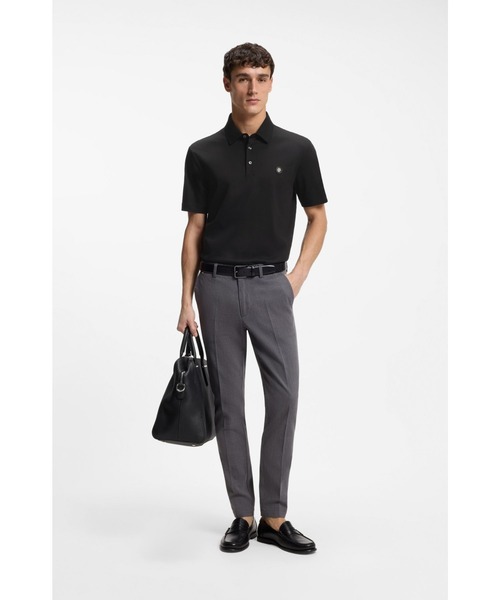 BOSS(ボス)の「シルケットコットン ポロシャツ Double Bモノグラム(ポロシャツ・メンズ・ブラック/カーキ/ホワイト・XXL/XL/S/L/M)」の9枚目の写真