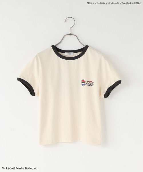 LOWRYS FARM（ローリーズファーム）の「ＢｅｔｔｙリンガーＴＥＥ  666049（Tシャツ/カットソー・レディース・チャコールグレー/アイボリー・FREE）」の5枚目の写真