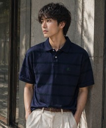 STARTER BLACK LABEL（スターターブラックレーベル）の「【karlas別注】STARTER BLACK LABEL スターター ブラックレーベル ボーダーポロシャツ 鹿の子 ワンポイント 半袖ポロ（ポロシャツ）」