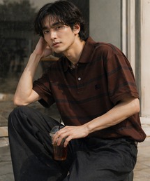 STARTER BLACK LABEL(スターターブラックレーベル)の「【karlas別注】STARTER BLACK LABEL スターター ブラックレーベル ボーダーポロシャツ 鹿の子 ワンポイント 半袖ポロ(ポロシャツ)」