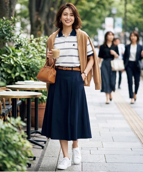 STARTER BLACK LABEL(スターターブラックレーベル)の「【karlas別注】STARTER BLACK LABEL スターター ブラックレーベル ボーダーポロシャツ 鹿の子 ワンポイント 半袖ポロ(ポロシャツ・メンズ・ホワイト/ブラウン/ネイビー・M/L/LL)」の9枚目の写真