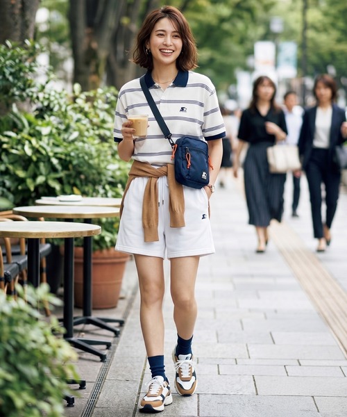 STARTER BLACK LABEL(スターターブラックレーベル)の「【karlas別注】STARTER BLACK LABEL スターター ブラックレーベル ボーダーポロシャツ 鹿の子 ワンポイント 半袖ポロ(ポロシャツ・メンズ・ホワイト/ブラウン/ネイビー・M/L/LL)」の11枚目の写真