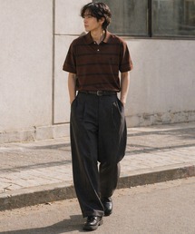 STARTER BLACK LABEL(スターターブラックレーベル)の「【karlas別注】STARTER BLACK LABEL スターター ブラックレーベル ボーダーポロシャツ 鹿の子 ワンポイント 半袖ポロ(ポロシャツ)」