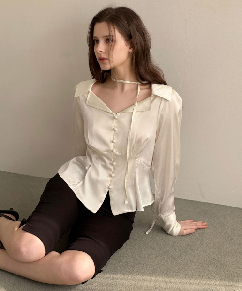 LAUTREDE MIN(ロートルドミン)の「NOE Cream Blouse(シャツ/ブラウス・レディース・アイボリー・SMALL/MEDIUM)」の2枚目の写真