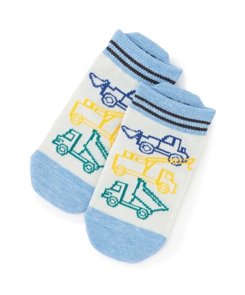 KP DECO（ケーピーデコ）の「働く車柄 ショートソックス（ソックス/靴下・キッズ・グレー系その他/ミント・14cm/16cm/18cm）」の2枚目の写真