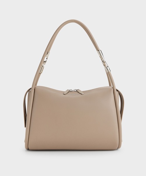 CHARLES & KEITH（チャールズ & キース）の「Lyla ライラ チューブラースラウチー ショルダーバッグ（ショルダーバッグ・レディース・チョコ/ブラック/ライトベージュ・M）」の3枚目の写真