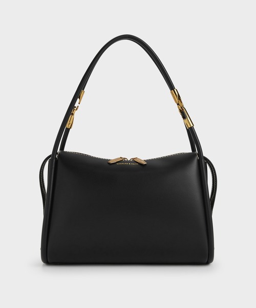 CHARLES & KEITH（チャールズ & キース）の「Lyla ライラ チューブラースラウチー ショルダーバッグ（ショルダーバッグ・レディース・チョコ/ブラック/ライトベージュ・M）」の12枚目の写真