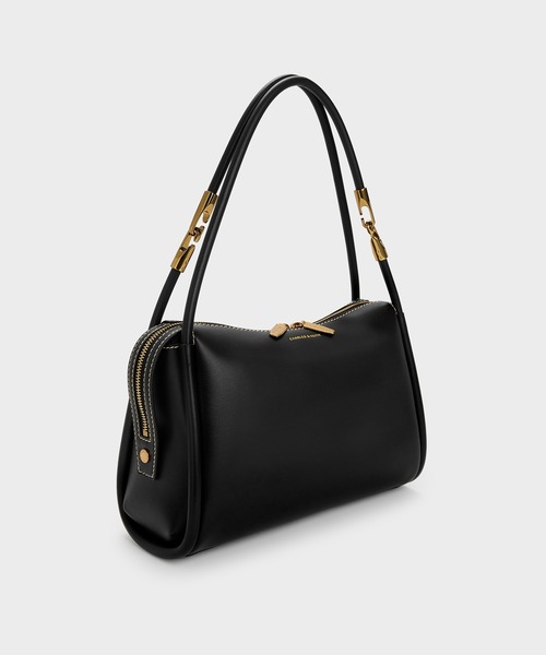 CHARLES & KEITH（チャールズ & キース）の「Lyla ライラ チューブラースラウチー ショルダーバッグ（ショルダーバッグ・レディース・チョコ/ブラック/ライトベージュ・M）」の13枚目の写真