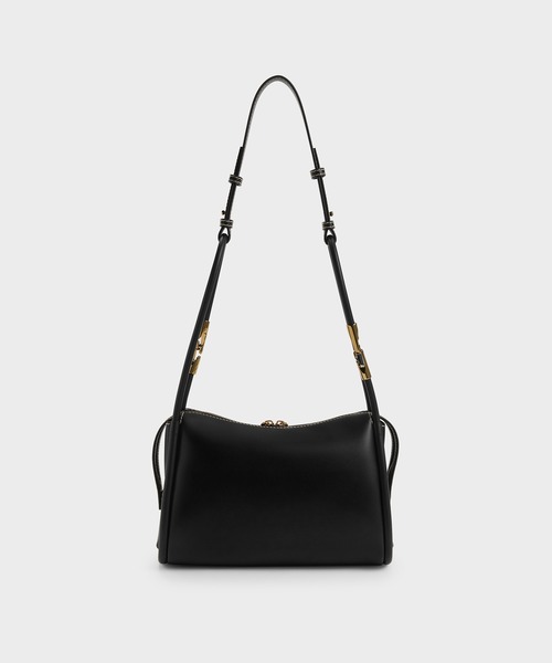 CHARLES & KEITH（チャールズ & キース）の「Lyla ライラ チューブラースラウチー ショルダーバッグ（ショルダーバッグ・レディース・チョコ/ブラック/ライトベージュ・M）」の14枚目の写真