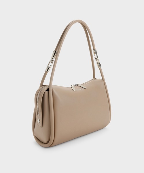 CHARLES & KEITH（チャールズ & キース）の「Lyla ライラ チューブラースラウチー ショルダーバッグ（ショルダーバッグ・レディース・チョコ/ブラック/ライトベージュ・M）」の21枚目の写真