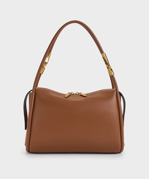 CHARLES & KEITH（チャールズ & キース）の「Lyla ライラ チューブラースラウチー ショルダーバッグ（ショルダーバッグ・レディース・チョコ/ブラック/ライトベージュ・M）」の6枚目の写真