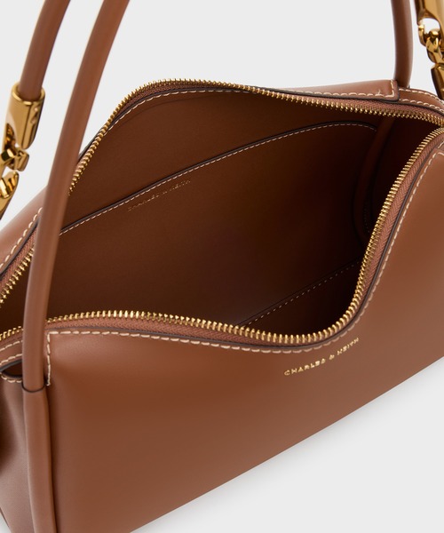 CHARLES & KEITH（チャールズ & キース）の「Lyla ライラ チューブラースラウチー ショルダーバッグ（ショルダーバッグ・レディース・チョコ/ブラック/ライトベージュ・M）」の10枚目の写真